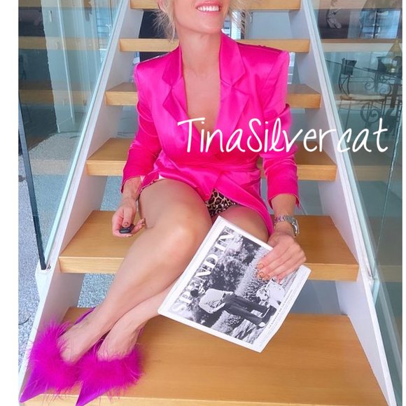 Zara Feather Detail Slingback Heels Fuchsia NWT - Picture 17 of 17